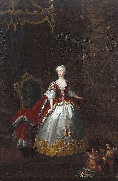 William Hogarth Portrait of Augusta of Saxe-Gotha Norge oil painting art